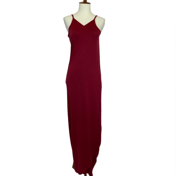 Sexy Wine Red Sling Wrap Maxi Dress Beach Coverup - Picture 9 of 14